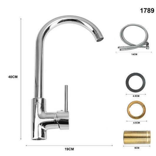 RUBINETTO MISCELATORE CROMATO CASA CUCINA LAVABO LAVANDINO KIT MONTAGGIO 1789