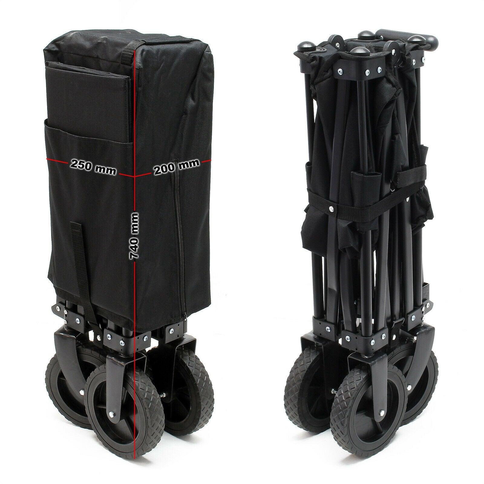 Carrello da trasporto pieghevole protezione solare diavolo trasporto spiaggia giardino nero 16_0000762
