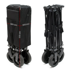 Carrello da trasporto pieghevole protezione solare diavolo trasporto spiaggia giardino nero 16_0000762