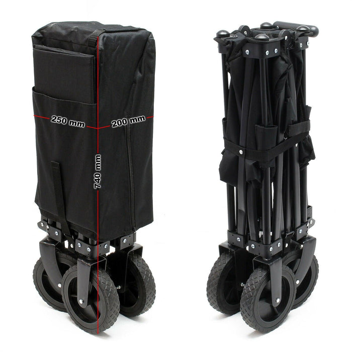 Carrello da trasporto pieghevole protezione solare diavolo trasporto spiaggia giardino nero 16_0000762