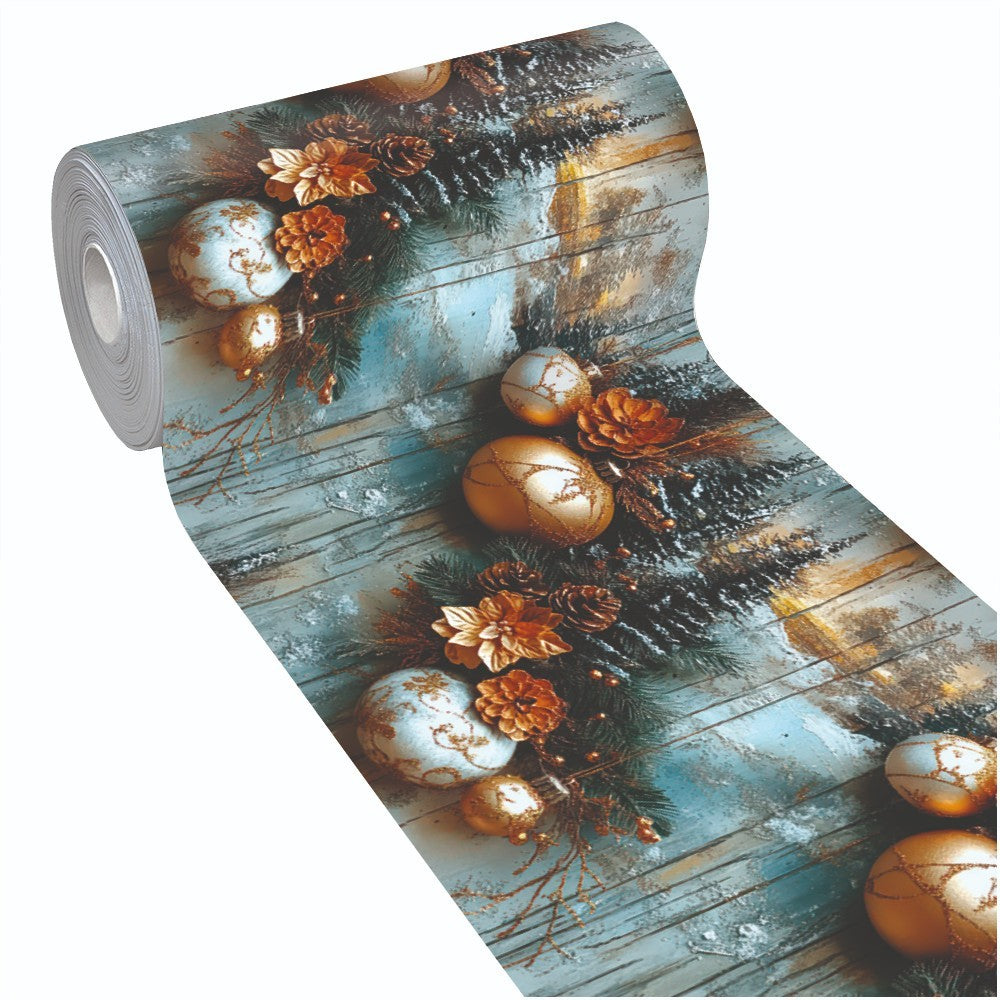 Tappeto Cucina Natale Antimacchia 51x360 cm Campanelle Palle Di Natale Antiscivolo Lavabile