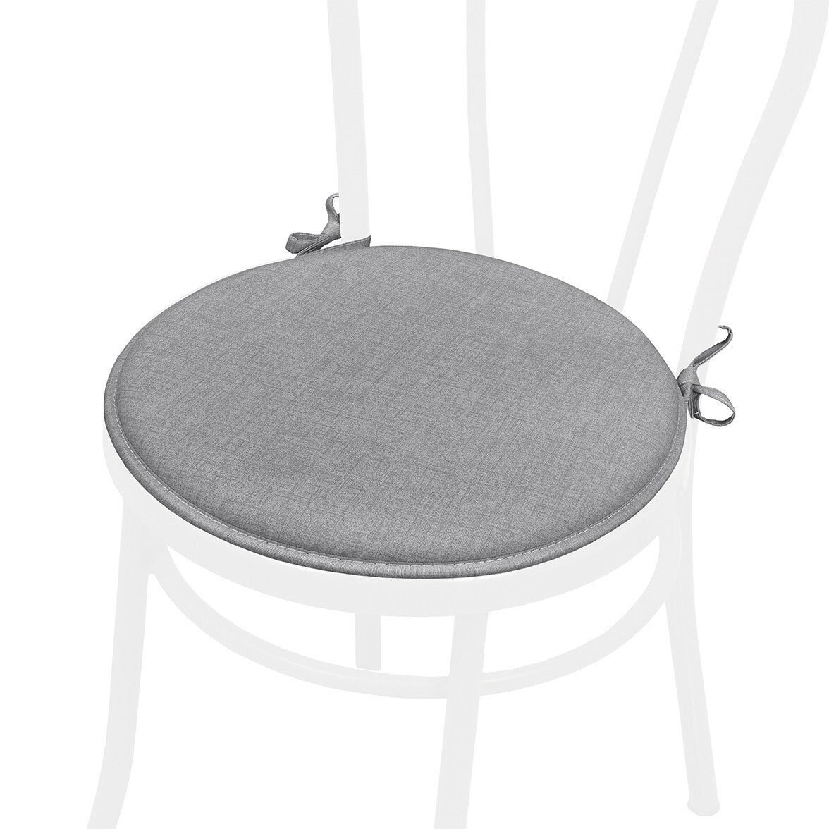 Set 4 Cuscini Sedia Antracite Rotondi Cotone Lavabili Morbidi Coprisedia Tondo Tinta Unita Pastello