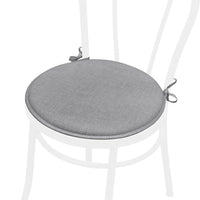 Set 4 Cuscini Sedia Antracite Rotondi Cotone Lavabili Morbidi Coprisedia Tondo Tinta Unita Pastello