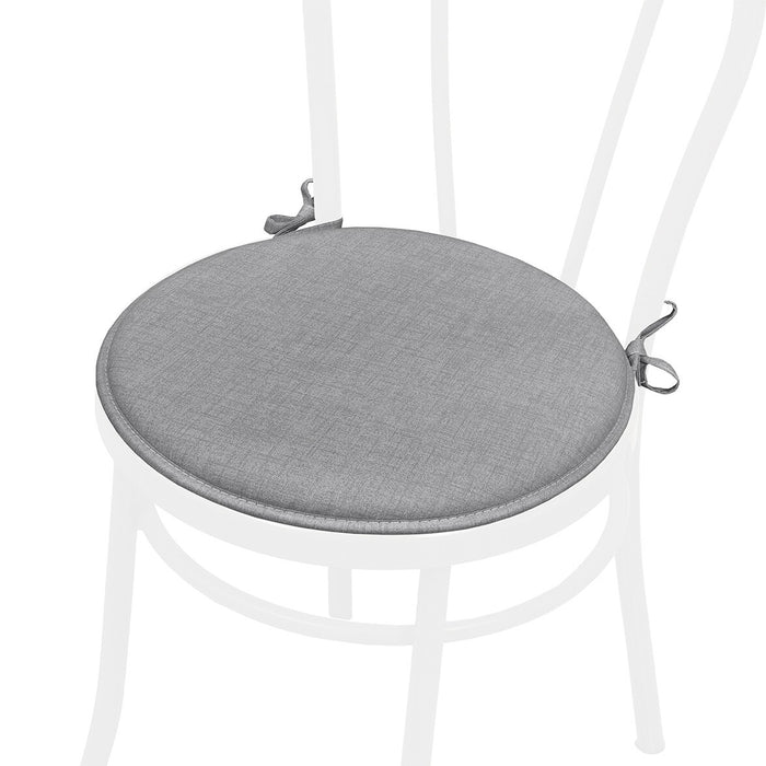 Set 4 Cuscini Sedia Antracite Rotondi Cotone Lavabili Morbidi Coprisedia Tondo Tinta Unita Pastello