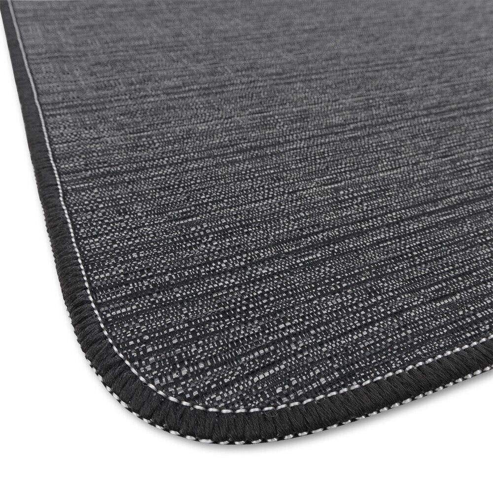 Tappeto Cucina Tinta Unita Striato 54x140 Cm Bordato Assorbente Passatoia Casa Antiscivolo Nero