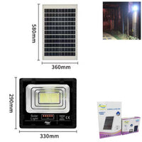 FARO LED FARETTO ALTA LUMINOSITA' PANNELLO SOLARE CREPUSCOLARE TELECOMANDO 100W