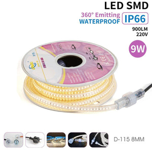 STRISCIA LED SMD 9W 10MT IP66 IMPERMEABILE LUCE BIANCO NATURALE ESTERNO INTERNO