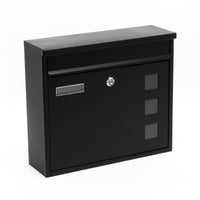 Cassetta postale da parete design verniciata a polvere 30 × 39,5 × 11 cm nero 16_0000105