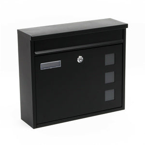 Cassetta postale da parete design verniciata a polvere 30 × 39,5 × 11 cm nero 16_0000105