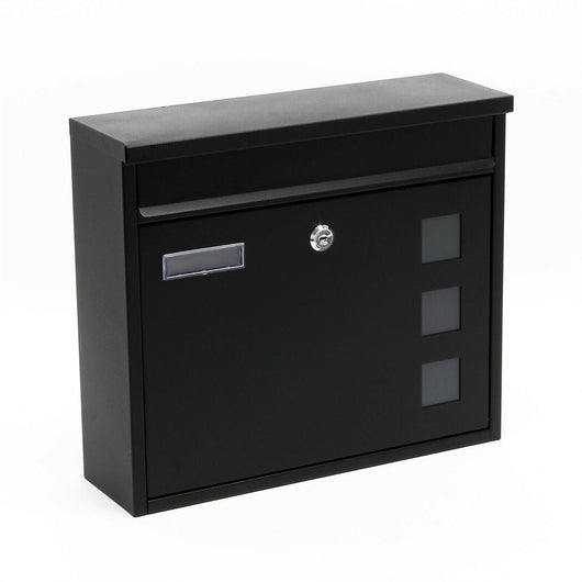 Cassetta postale da parete design verniciata a polvere 30 × 39,5 × 11 cm nero 16_0000105