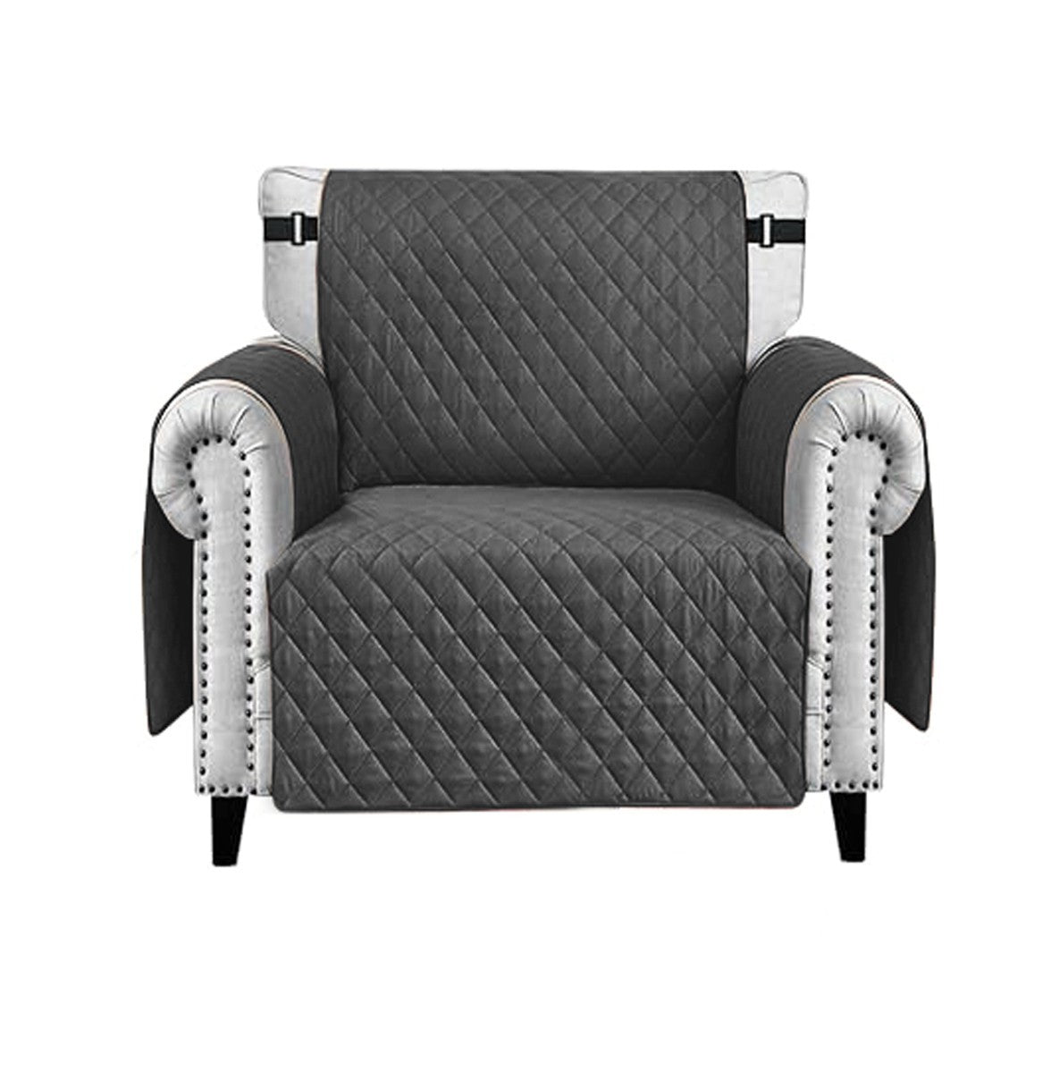 Copri Poltrona Impermeabile Tasche Laterali Proteggi Poltrona Antimacchia Antiscivolo 1 Posto Antracite