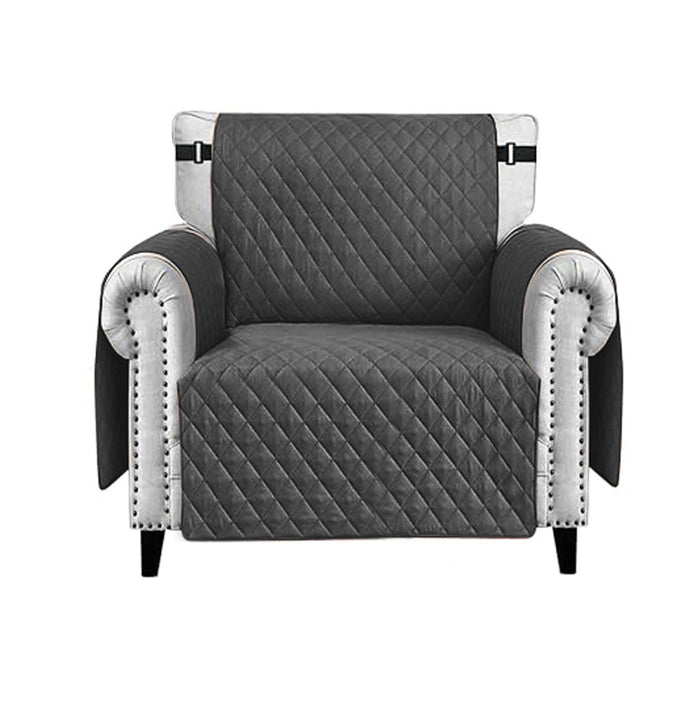 Copri Poltrona Impermeabile Tasche Laterali Proteggi Poltrona Antimacchia Antiscivolo 1 Posto Antracite