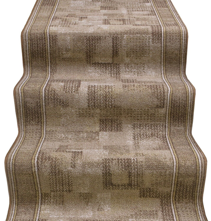 Passatoia Scala Scalinata Ingresso 67x550 Cm Bordata Tappeto Corridoio Gradini Antiscivolo Marrone