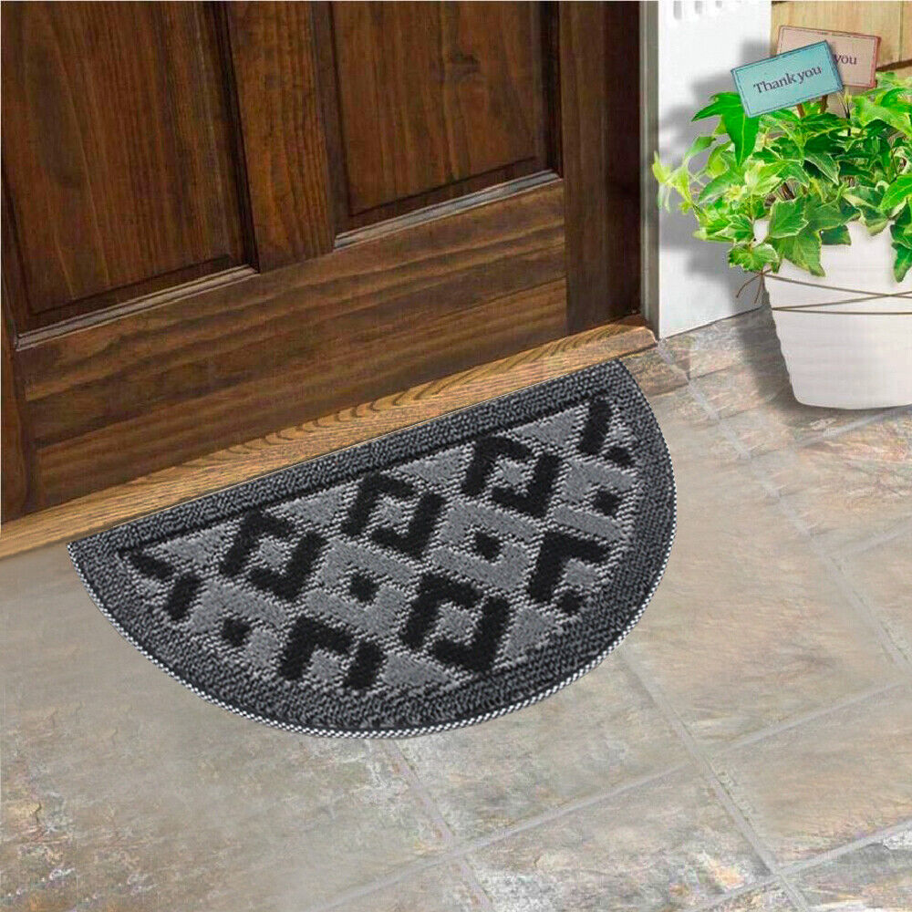 Zerbino Ingresso Semiluna Asciugapassi Assorbente Antiscivolo Morbido Made In Italy Grigio
