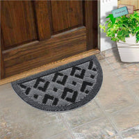 Zerbino Ingresso Semiluna Asciugapassi Assorbente Antiscivolo Morbido Made In Italy Grigio