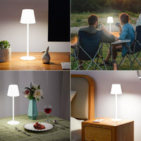 Lampada Touch Led Regolabile Tavolo Abat Jour Comodino Scrivania No Fili Ricaricabile Usb Bianca