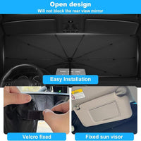 PARASOLE PER AUTO PARABREZZA ANTERIORE PIEGHEVOLE 140X80 CM OMBRELLO PORTATILE