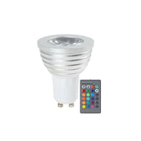 FARETTO LED LUCE RGB GU10 LAMPADINA 5W MULTICOLORE PROGRAMMABILE TELECOMANDO