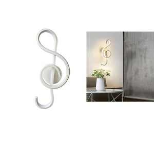 APPLIQUE LAMPADA INTERNO MODERNA PARETE MURO NOTE MUSICALI 14W LUCE NATURALE 90