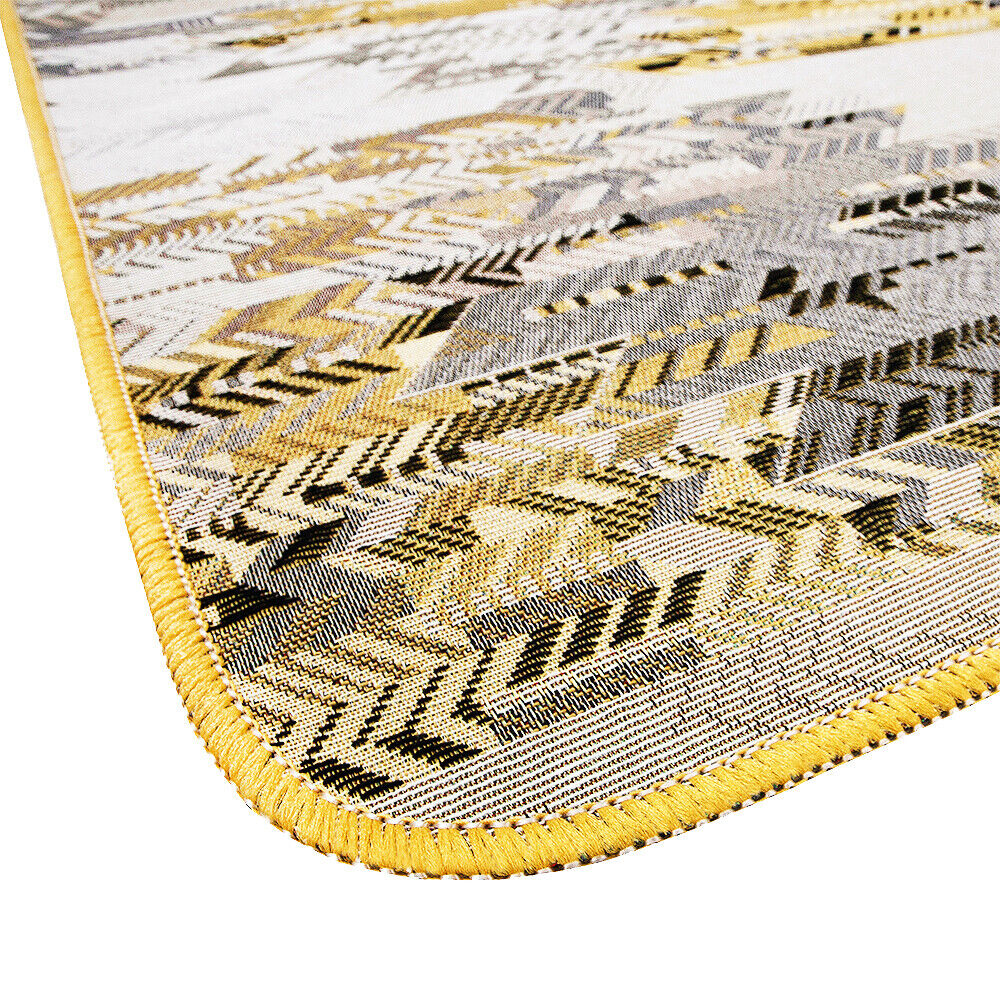 Tappeto Cucina Etnico 54x80 Cm Moderno Passatoia Antiscivolo Tessuto Gobelin Lavabile Giallo