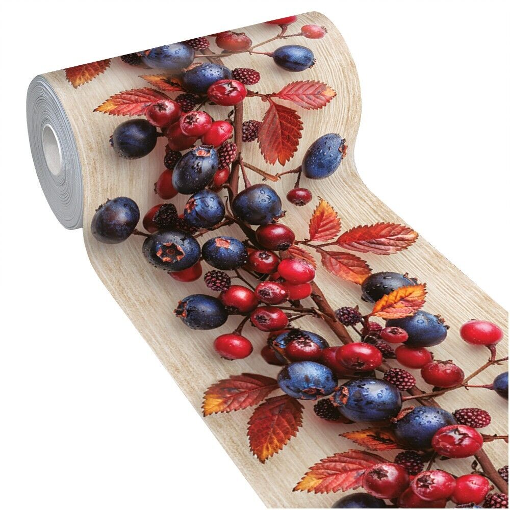 Tappeto Cucina Pvc Antimacchia 51x140 Cm Passatoia Mirtilli Antiscivolo Antisfilo