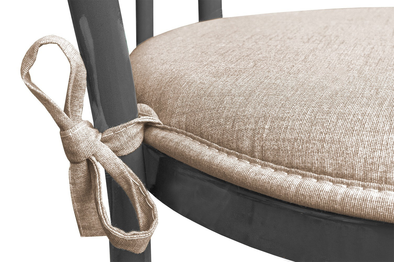 Set 4 Cuscini Sedia Marrone Rotondi Cotone Lavabili Morbidi Coprisedia Tondo Tinta Unita Pastello