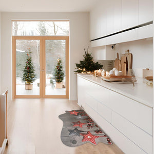 Tappeto Cucina Natale Gomma Pvc 50x90 Cm Moderno Antimacchia Antiscivolo Addobbi Natalizi (A)