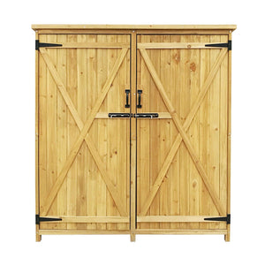 Casetta da giardino cabina con doppie porte 135 x 50 x 162 cm tetto in catrame attrezzi 16_0002838