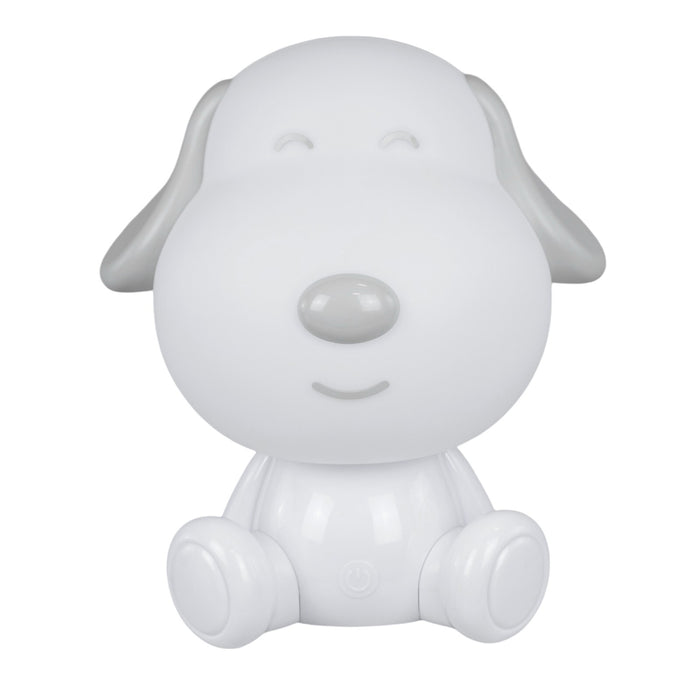 Lampada Touch Led Cane Regolabile Abat Jour Cameretta Comodino Bambini No Fili Ricarica Usb - Bianco