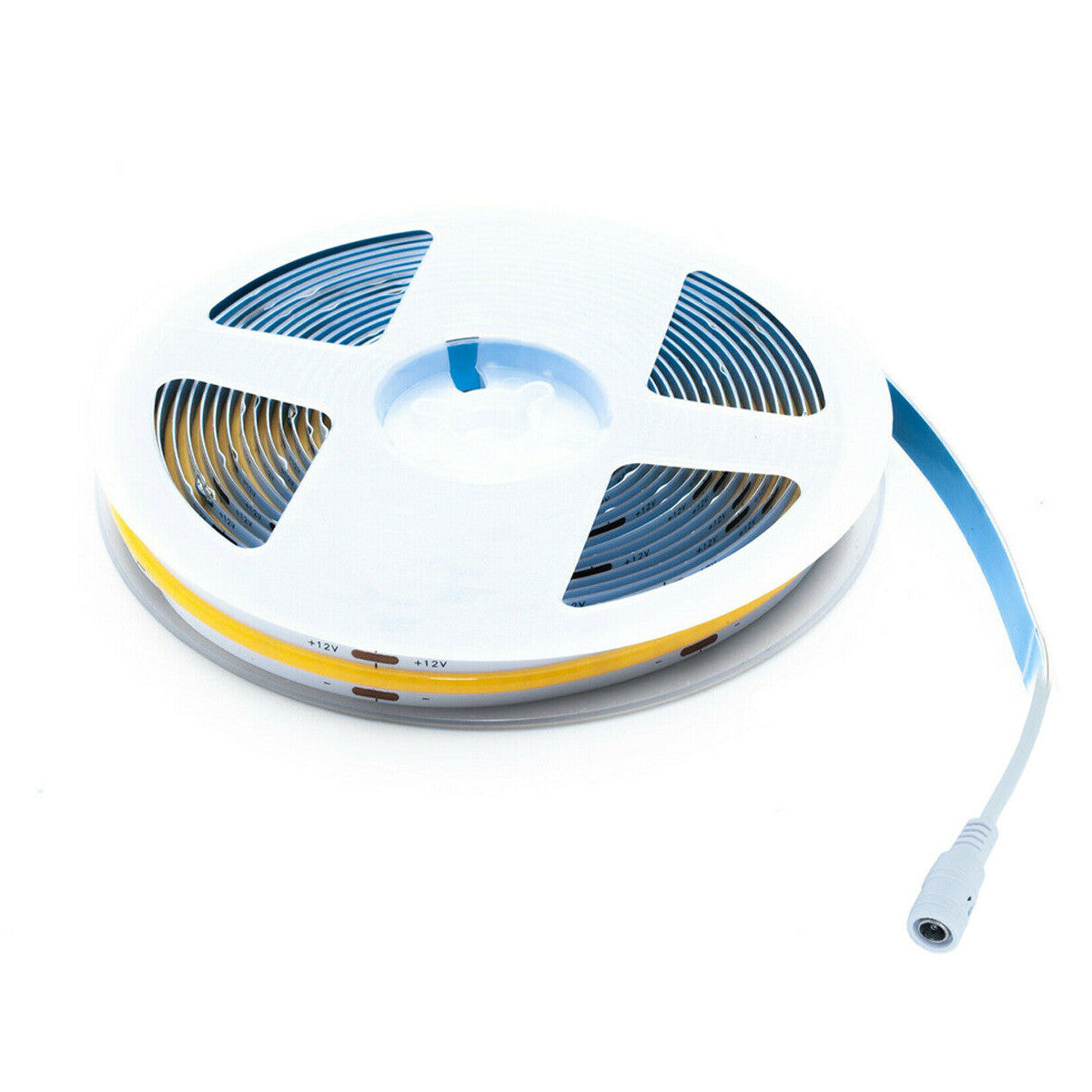 STRISCIA COB LED ADESIVA 5M LUCE CALDA 40W TAGLIABILE FLESSIBILE COB320 12V