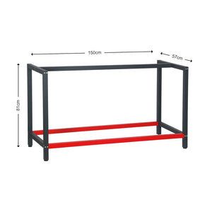 Gamba per banco da lavoro cm 150 rosso antracite acciaio supporto scrivania imballo officina 16_0002509