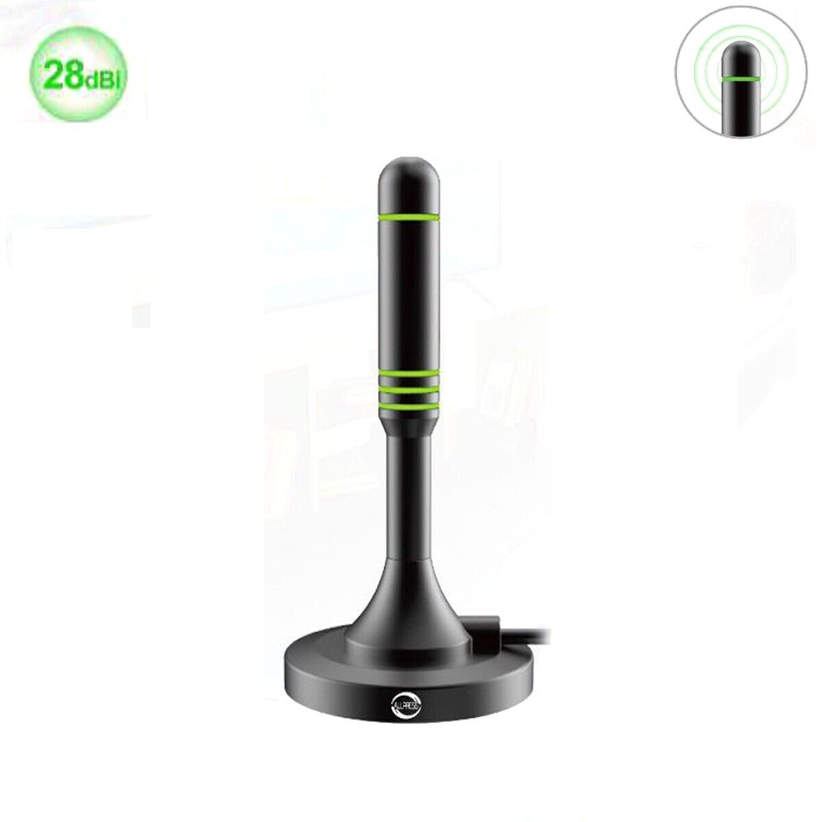 ANTENNA DIGITALE TERRESTRE PORTATILE BASE MAGNETICA DVB-T 28DB AUTO CAMPER CASA