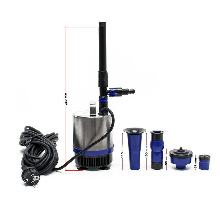 Pompa per fontana in acciaio inox 50 watt 1750 litri ora con 3 accessori 16_0002898