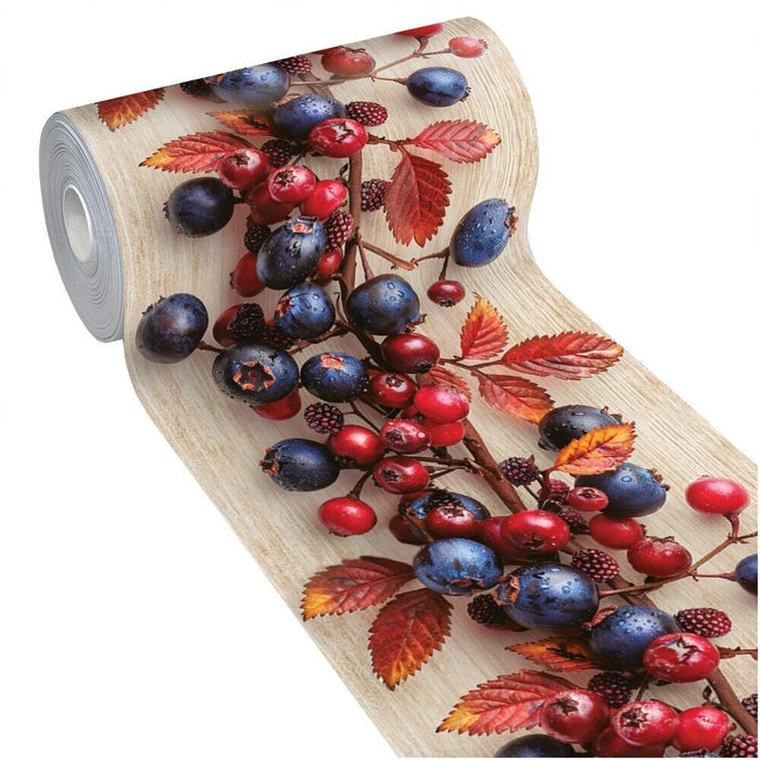 Tappeto Cucina Pvc Antimacchia 51x180 Cm Passatoia Mirtilli Antiscivolo Antisfilo