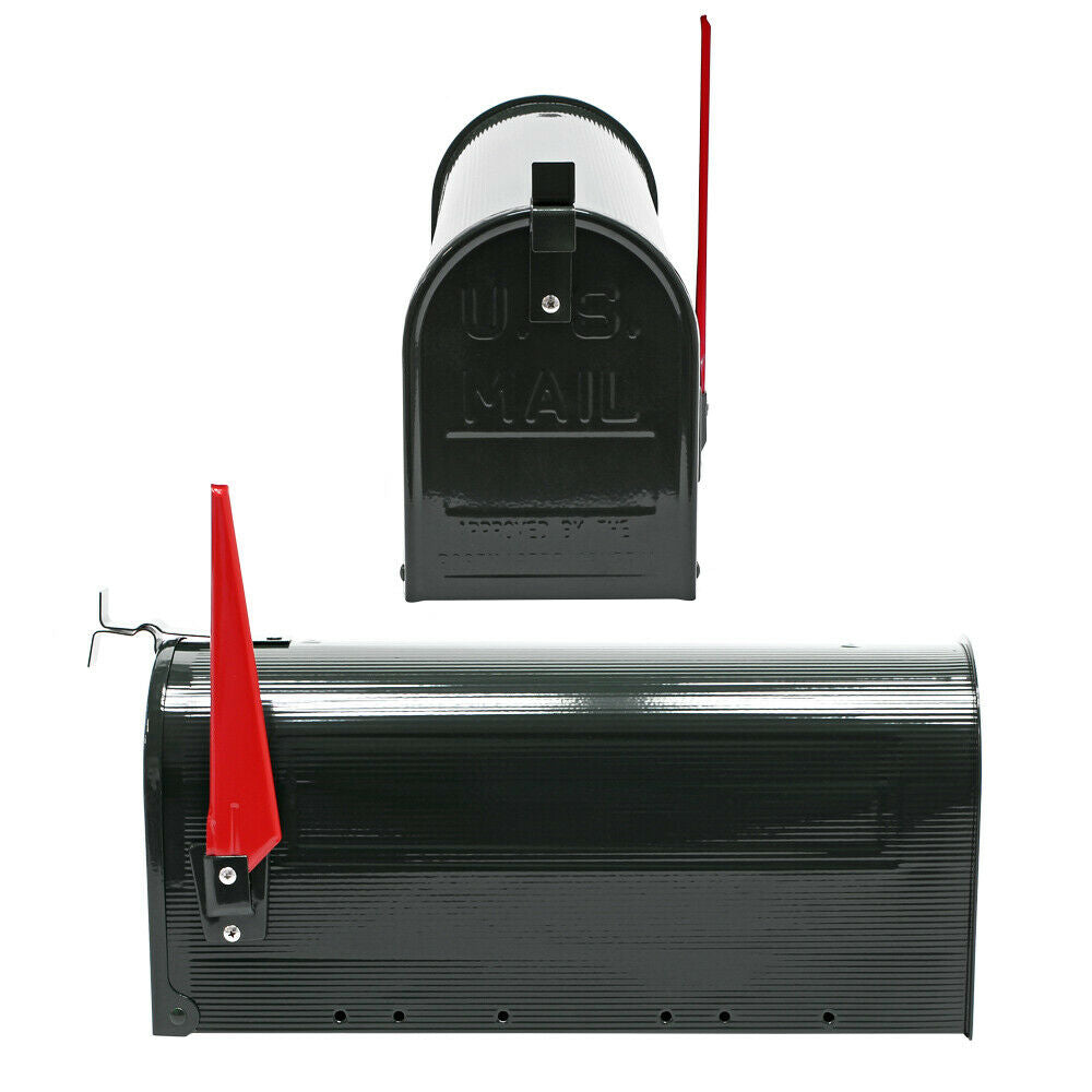 Cassetta postale americana Cassetta postale dal design americano piedino di supporto per posta nera 16_0000335