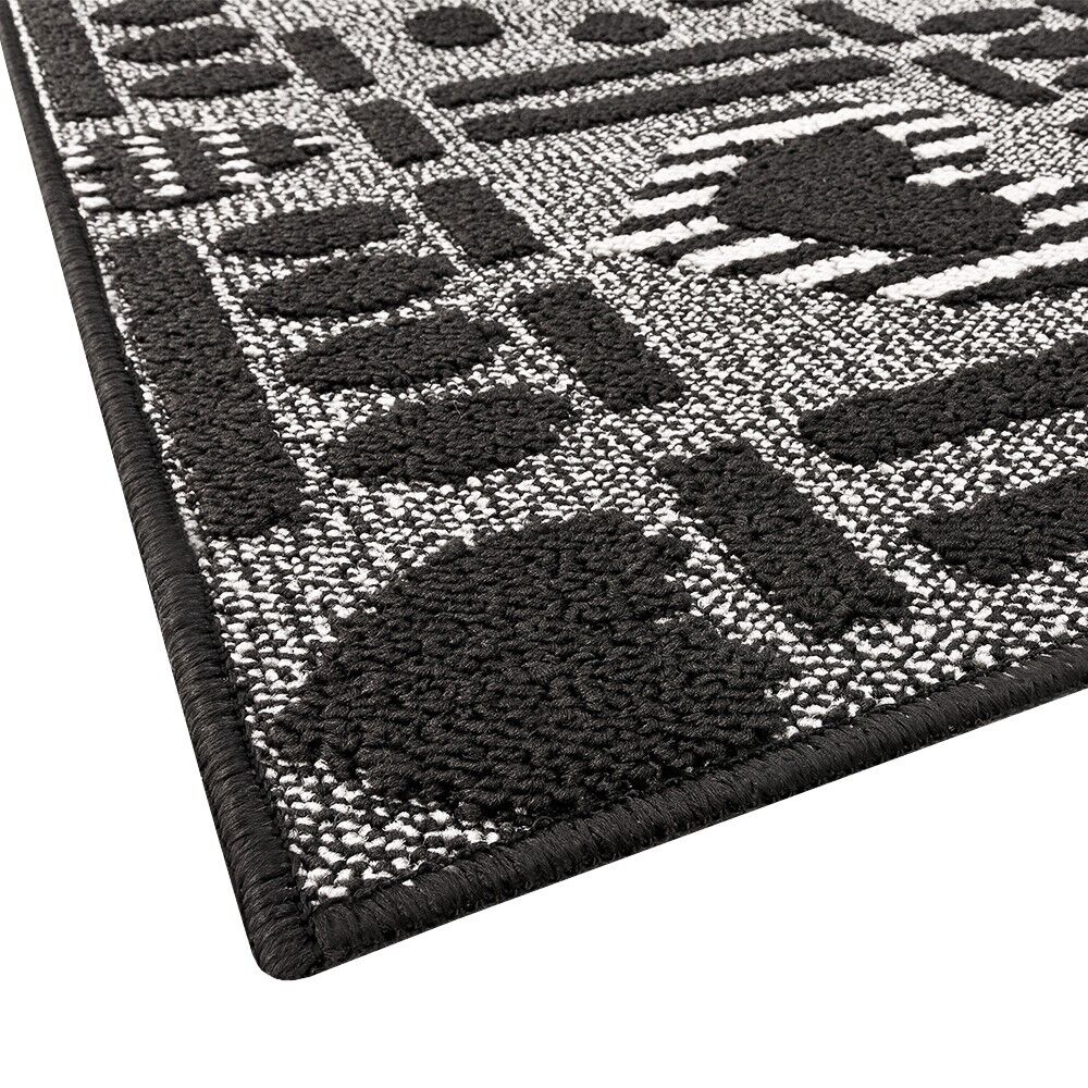 Tappeto Cucina Antiscivolo Cuori 3D Lavabile Moderno Assorbente Grigio 57x270 cm