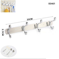 APPENDIABITI 4 GANCI BAGNO MURO GANCIO ASCIUGAMANI CASA CROMATO DA PARETE 03461