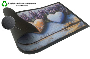 Zerbino Ingresso 40X70 cm Gomma Sostenibile Antiscivolo Pietre Mosaico Maioliche DIS_B