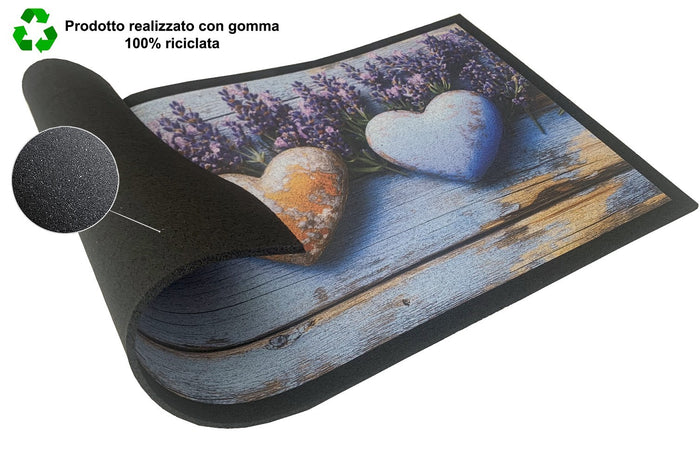 Zerbino Ingresso 40X70 cm Gomma Sostenibile Antiscivolo Pietre Mosaico Maioliche DIS_B