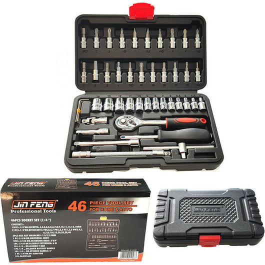 SET 46 PEZZI CHIAVI ATTREZZI BUSSOLA CON TESTA SNODABILE VALIGETTA RIPARA CASA