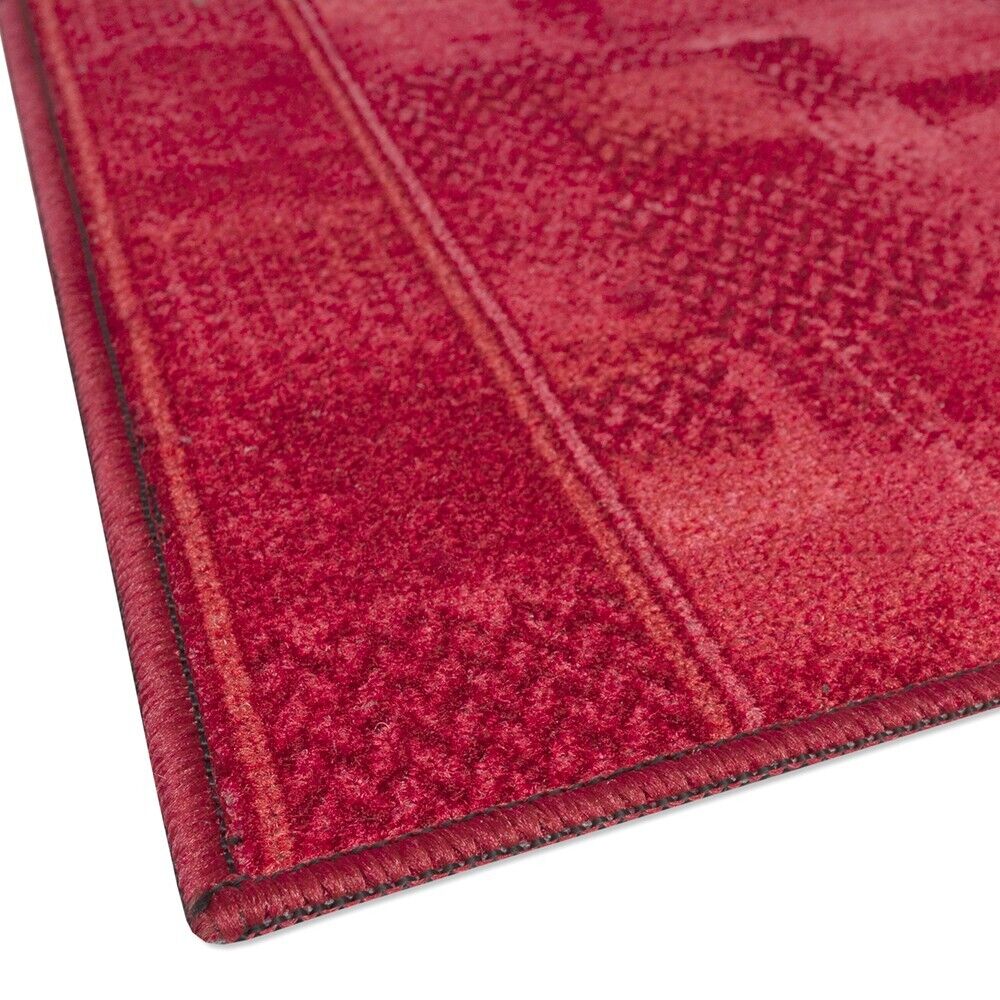 Passatoia Scala Scalinata Ingresso 67x260 Cm Bordata Tappeto Corridoio Gradini Antiscivolo Bordeaux