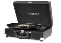 Victrola Journey, Valigia Giradischi Vintage Bluetooth a 3 Velocità, Nero