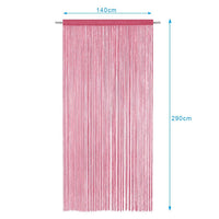 Tenda a Fili Elegante Per Porte Finestre Pannello 140x290 Cm Divisorio Camere Stanze Ambienti Rosa