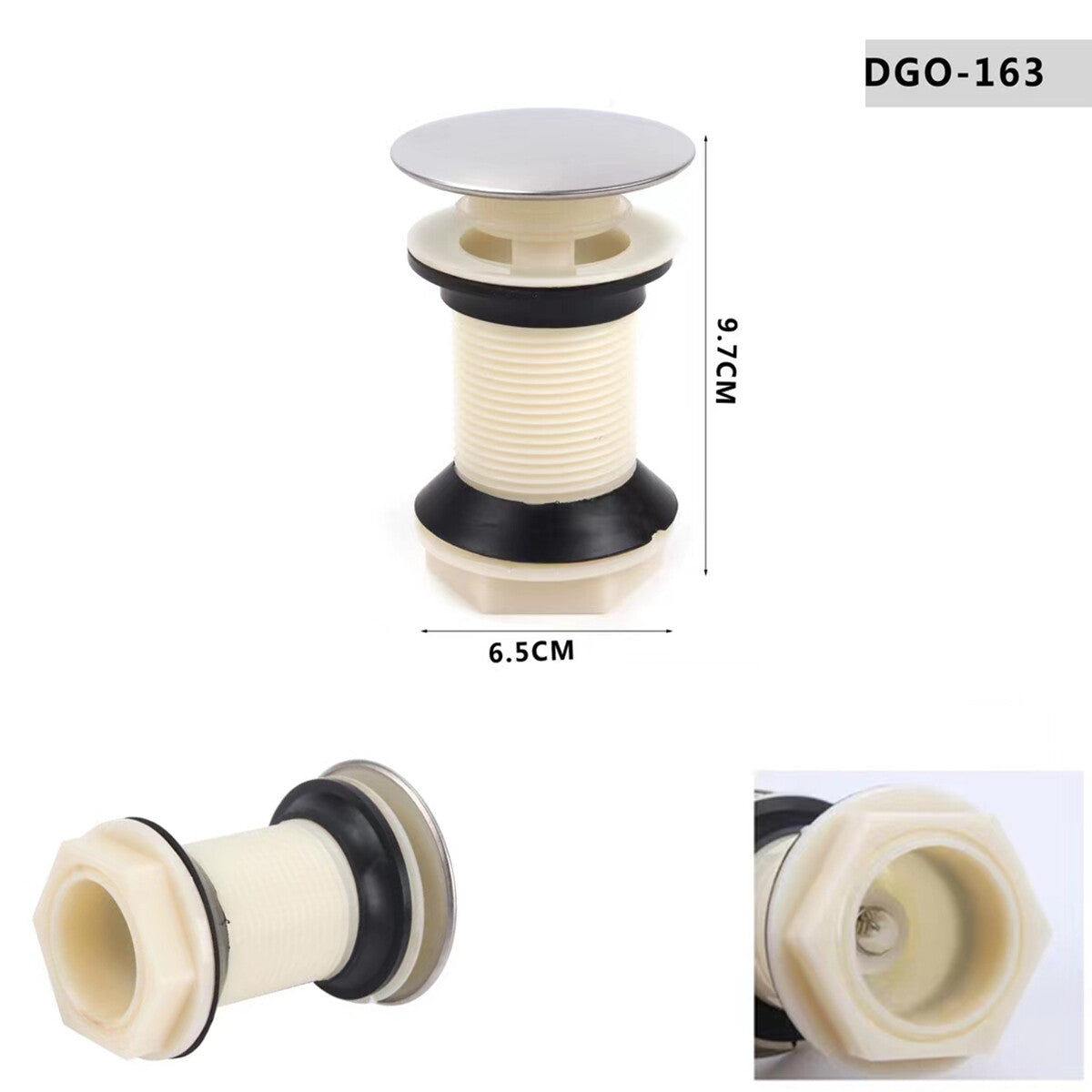 PILETTA SCARICO CLICK CLACK TAPPO UNIVERSALE LAVABO LAVELLO BIDET 1/4" DGO-163