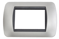 PLACCHETTA PLACCA SILVER COMPATIBILE LIVING 3 POSTI COPRI INTERRUTTORE CL 119-02