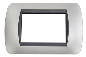 PLACCHETTA PLACCA SILVER COMPATIBILE LIVING 3 POSTI COPRI INTERRUTTORE CL 119-02