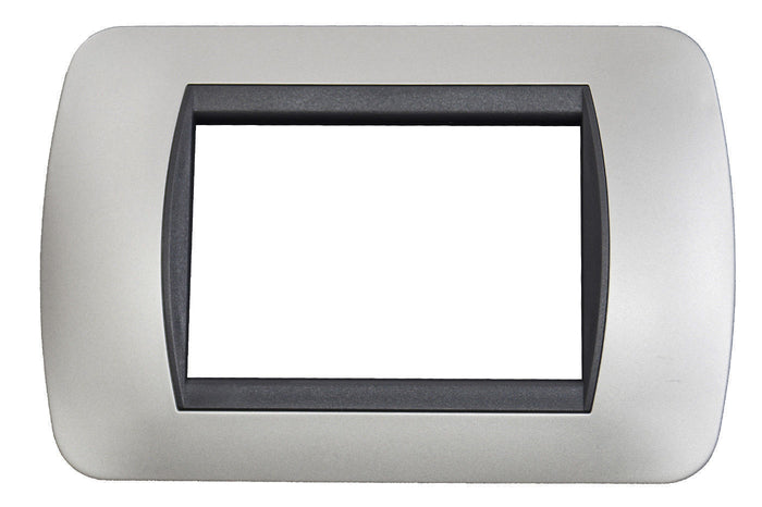 PLACCHETTA PLACCA SILVER COMPATIBILE LIVING 3 POSTI COPRI INTERRUTTORE CL 119-02
