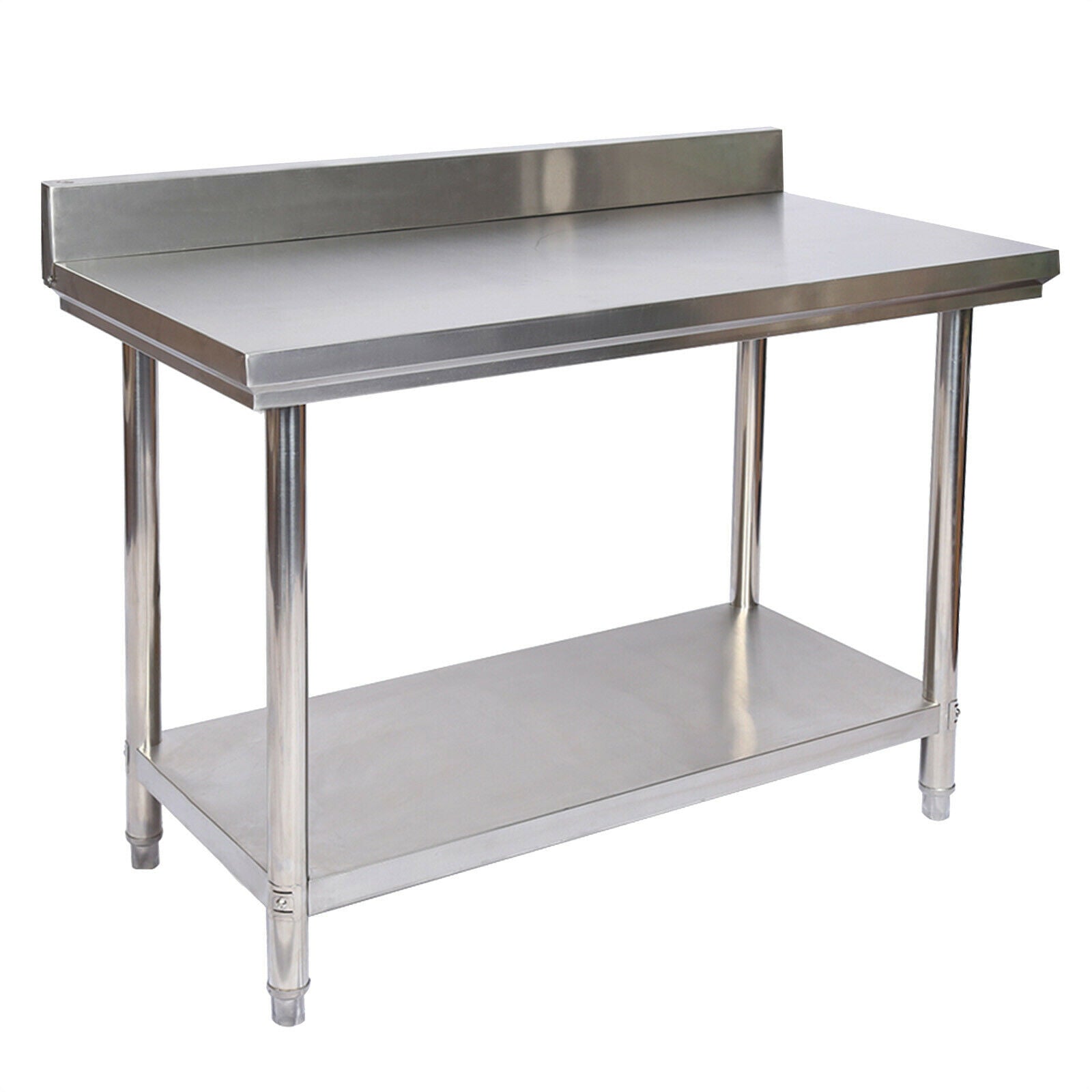 Tavolo da lavoro in acciaio inox con bordo protettivo 120 x 60 x 85 cm 16_0002500