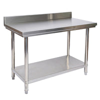 Tavolo da lavoro in acciaio inox con bordo protettivo 120 x 60 x 85 cm 16_0002500