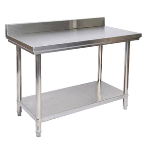 Tavolo da lavoro in acciaio inox con bordo protettivo 120 x 60 x 85 cm 16_0002500